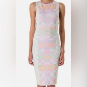 Mara Hoffman Ponte Receptor citrus check dress